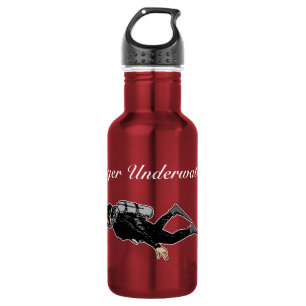 Botella De Agua Estilo Silhouette de buceo Scuba Personaliza