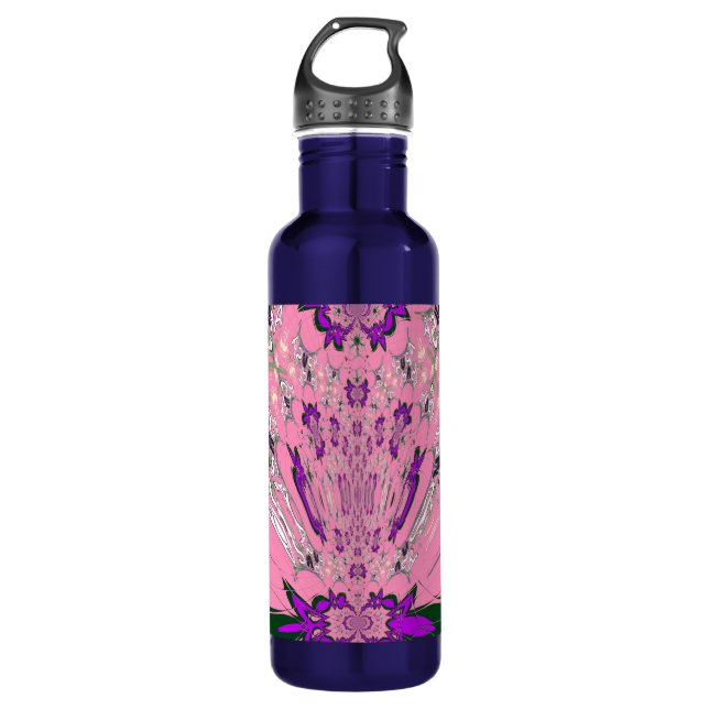 Botella De Agua Estilo Sip: Bebé hermoso arte rosa morado de sombr (Anverso)
