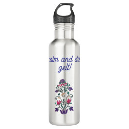 Botella De Agua Estilo vintage floral Tumbler Hanukkah con cita
