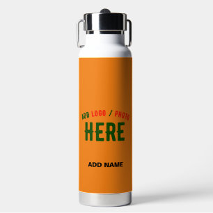 BOTELLA DE AGUA ESTILOSO MODERNO PERSONALIZADO NARANJA OSCURO VERI