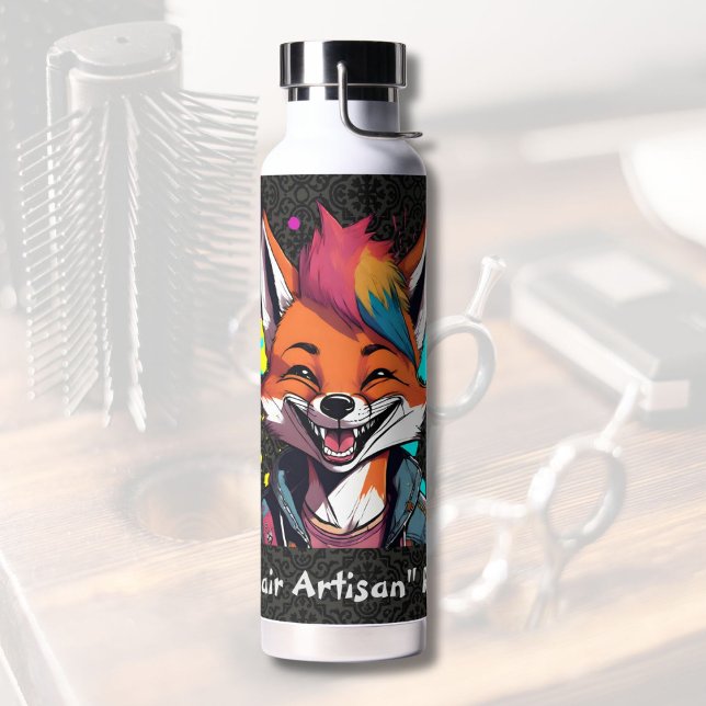 Botella De Agua Estilosos regalos Fox para peluqueros Hair Stylist (Stylish Fox Gifts for Hairdressers Hair Stylists)