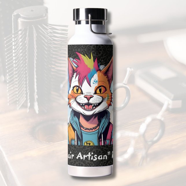 Botella De Agua Estilosos regalos para gatos para peluqueros Estil (Stylish Cat Gifts for Hairdressers Hair Stylists)