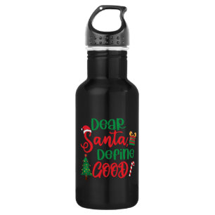 Botella De Agua Estimado Santa Define buenos Navidades graciosos