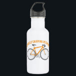 Botella De Agua Estoy disfrutando de la bicicleta divertida de la<br><div class="desc">Esta botella de agua es un gran regalo de retiro para los ciclistas y cualquiera que ame montar en bicicleta. Presenta el gracioso mensaje "Estoy disfrutando de la jubilación" en el naranja sobre el ilustracion de una bicicleta naranja a juego.</div>