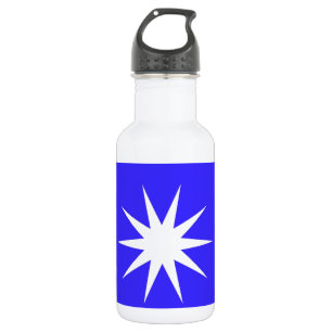 Botella De Agua Estrella blanca azul profunda
