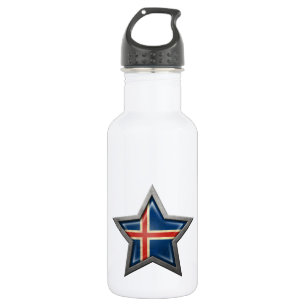 Botella De Agua Estrella islandesa de la bandera
