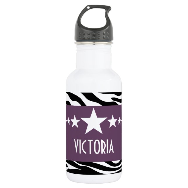 Botella De Agua Estrella zebra Purple Sassy (Anverso)