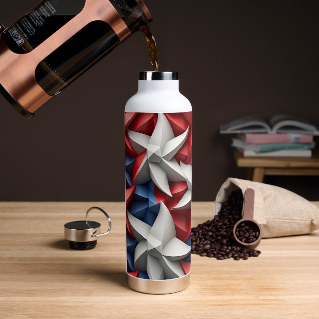 BOTELLA DE AGUA ESTRELLAS AZULES BLANCAS PATRIOTAS (Café)