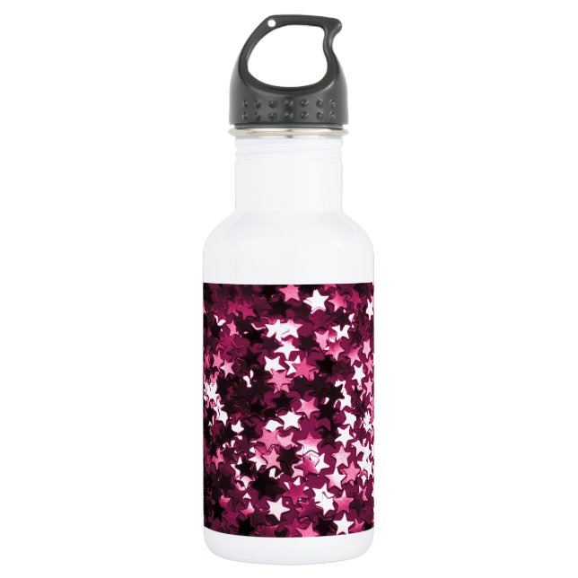 Botella De Agua Estrellas brillantes rosadas (Anverso)