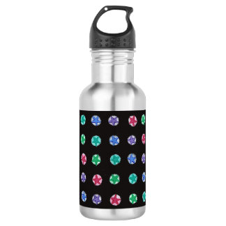 Botella De Agua Estrellas Coloridas sobre Pasteles en Negro