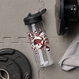 Botella De Agua Estrellas de baloncesto de maroon deportivo de chi