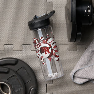Botella De Agua Estrellas de baloncesto de maroon deportivo de chi