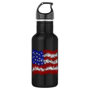 Botella De Agua Estrellas de fuegos artificiales y Bandera estadou