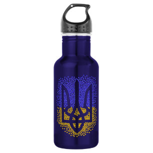 Botella De Agua Estrellas de tridente de heraldry de Ucrania