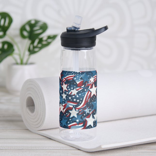 Botella de agua Estrellas Patrióticas (Yoga (girado))