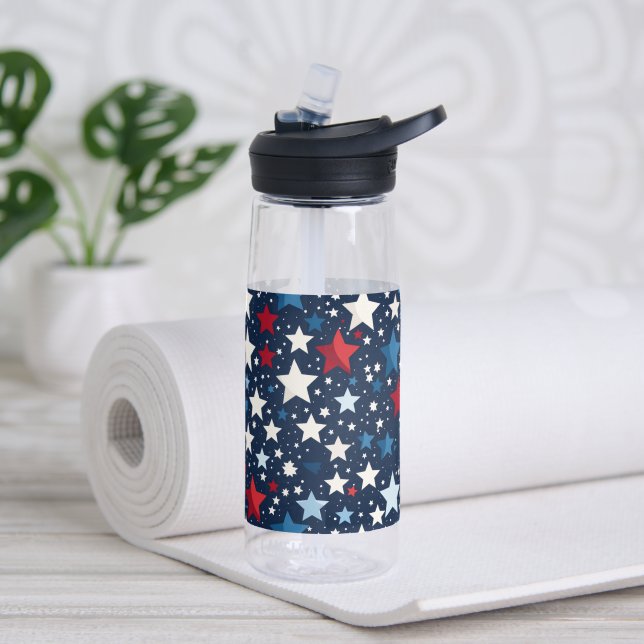Botella de agua Estrellas Patrióticas (Yoga (girado))