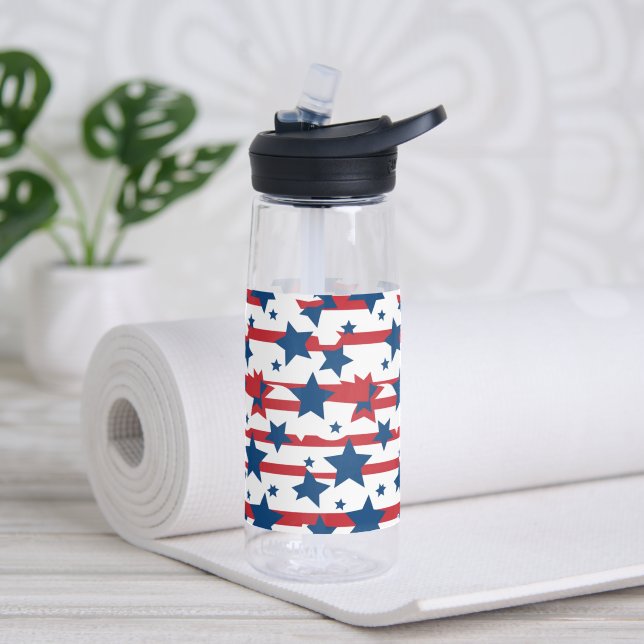 Botella de agua Estrellas Patrióticas (Yoga (girado))