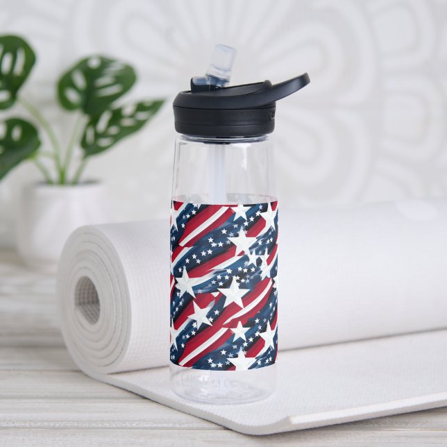 Botella de agua Estrellas Patrióticas (Yoga (girado))