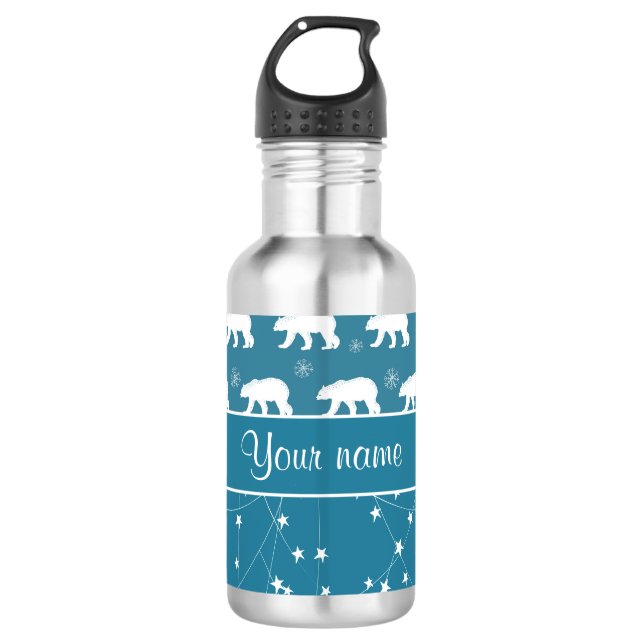 Botella De Agua Estrellas que centellean de los osos polares (Anverso)