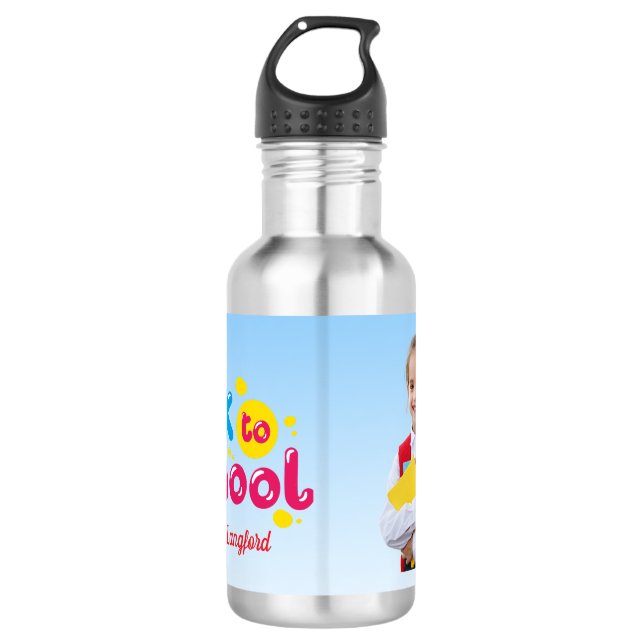 Botella De Agua Estudiante lindo de vuelta a la escuela  (Anverso)