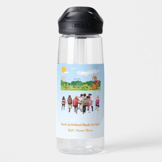 Botella De Agua Estudiante lindo de vuelta a la escuela  (Atrás)