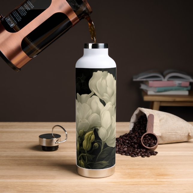 Botella De Agua Estudio de una flor peónica (Café)