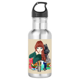 Botella De Agua Estudio escolar Buddies Furry Friends Chica Dog, Z