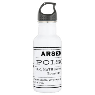 Botella De Agua Etiqueta arsénica del veneno del vintage