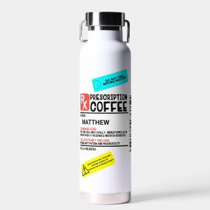 Botella De Agua Etiqueta de café con receta graciosa personalizada