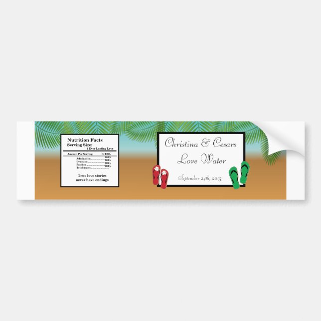 Botella De Agua Etiqueta Sus Sandalias En El Embal (Frente)