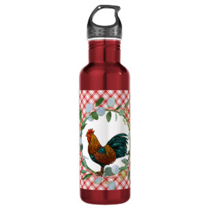 Botella De Agua Eucalyptus Wreath & Rooster Farmhouse