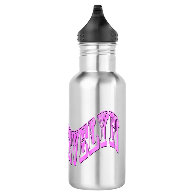 Botella De Agua Evelyn, Nombre, Logo, (Derecha)