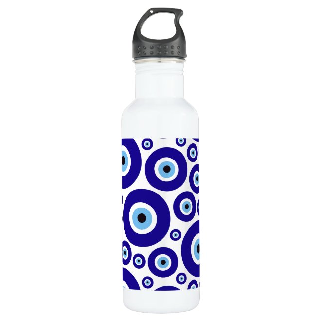 Botella De Agua Evil Eye Pattern, Greek Eye, Turkish Eye, Nazar (Anverso)