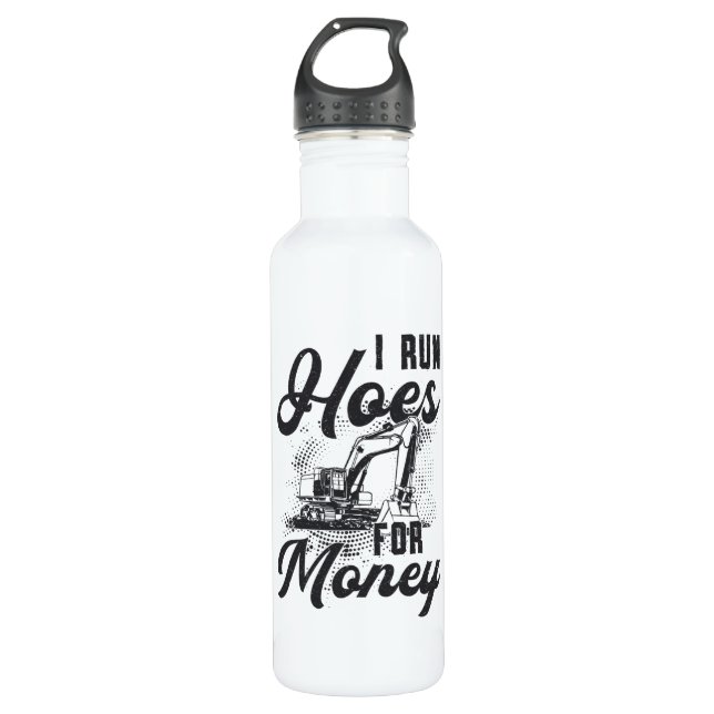 Botella De Agua Excavadora De Trabajadores De Construcción Que Man (Anverso)