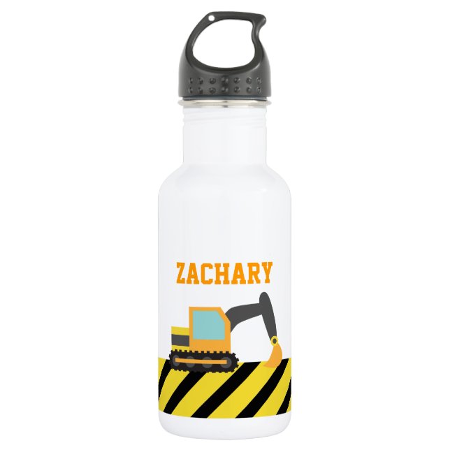 Botella De Agua Excavadora naranja, Vehículo de Construcción, Para (Anverso)