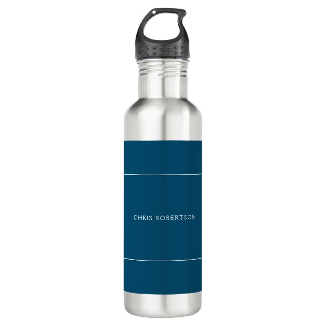Botella De Agua Excelente nombre Personalizado azul océano (Anverso)