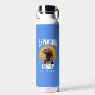 Botella De Agua Explorando la aventura de vacaciones vintage de la
