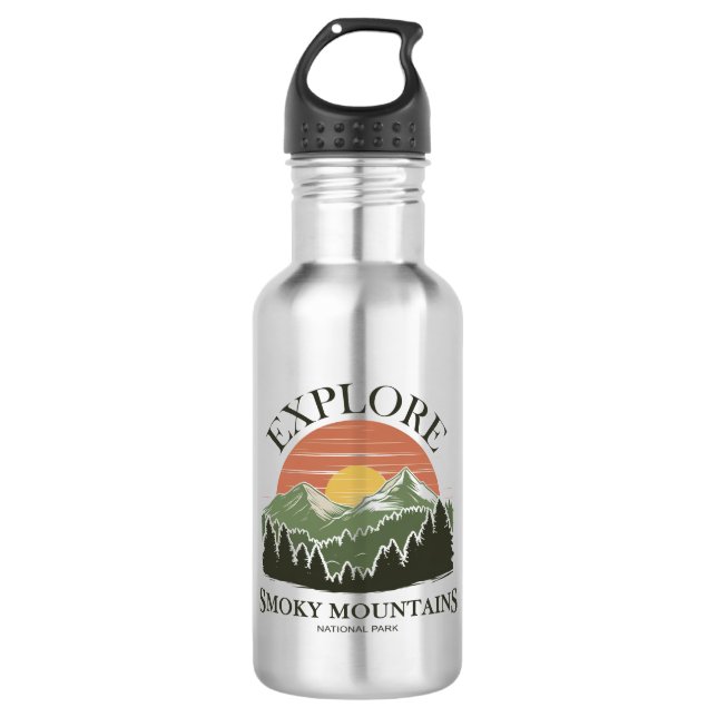 Botella De Agua Explore el Parque Nacional Great Smoky Mountains (Anverso)