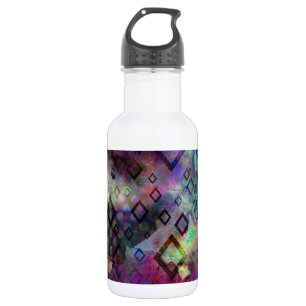 Botella De Agua Extracto colorido tempestuoso de la acuarela con