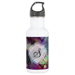 Botella De Agua Extracto colorido tempestuoso de la acuarela con