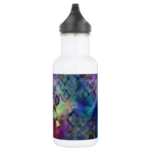 Botella De Agua Extracto colorido tempestuoso de la acuarela con