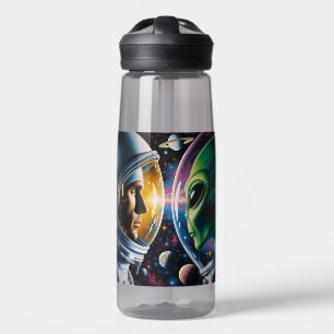 Botella De Agua Extranjero y astronauta en el espacio personalizad
