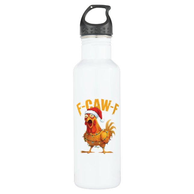 Botella De Agua F-Caw-F Christmas Funny Chicken Christmas Essentia (Anverso)