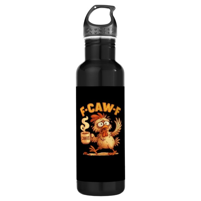Botella De Agua F-Caw-F Funny Chicken Classic Retro Graphic (Anverso)