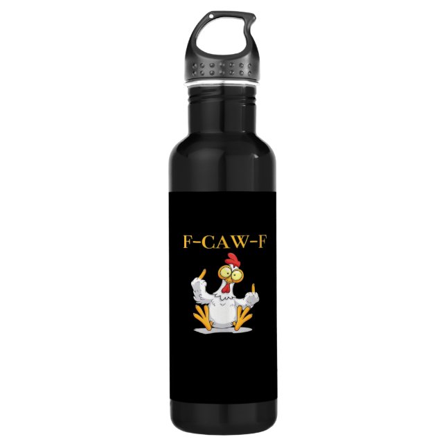 Botella De Agua F-Caw-F Funny Chicken Retro Classic (Anverso)