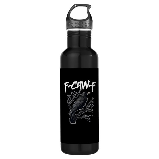 Botella De Agua F-Caw-F Funny Crow Minimal Clean (Anverso)