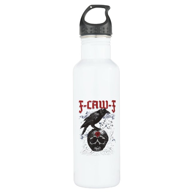 Botella De Agua F-Caw-F Funny Halloween Crow Raven Gothic Humor (Anverso)