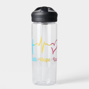 Botella De Agua Faith Hope Love Hearts