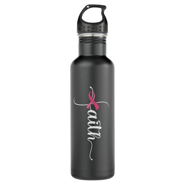 Botella De Agua Faith Hope Love Mama Cancer Awareness Christian (Anverso)