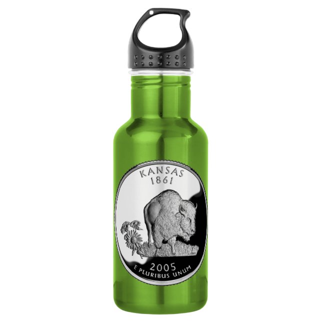 Botella De Agua Falsa Moneda de Kansas State Quarter (Anverso)